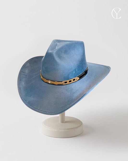 Suede Cowboy Hat - Peacock Blue