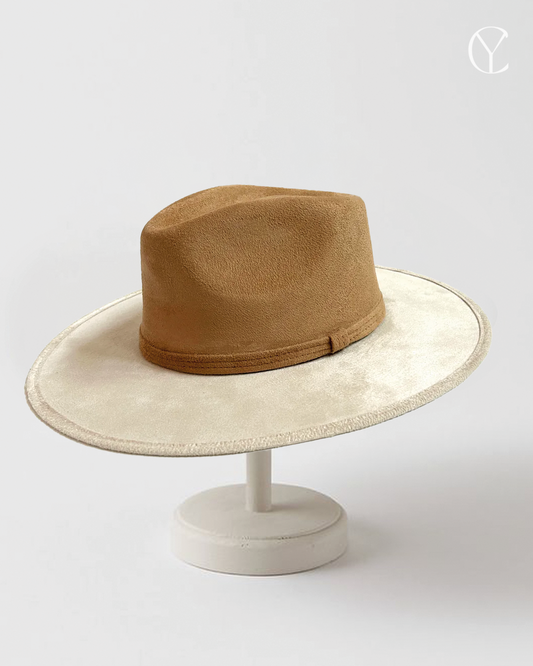 Suede Rancher Hat - Ivory + Cappuccino