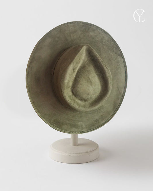 Suede Rancher Hat - Olive Green