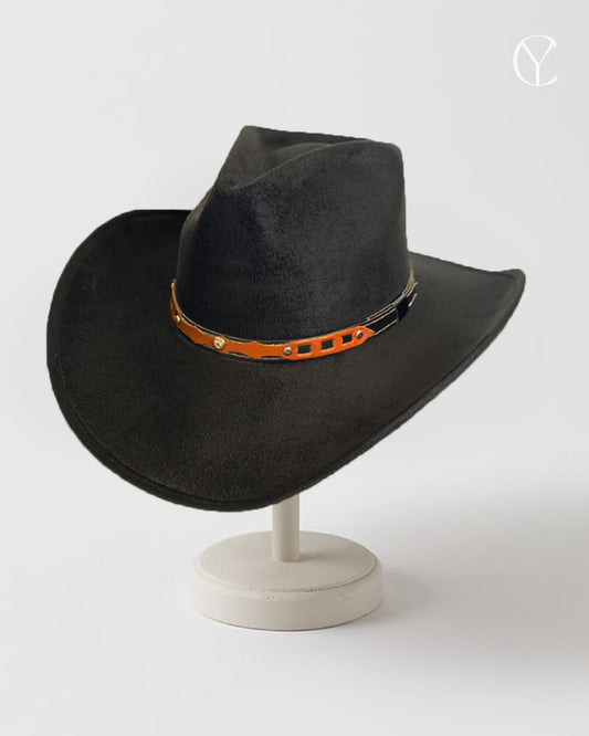 Suede Cowboy Rancher Hat - Black