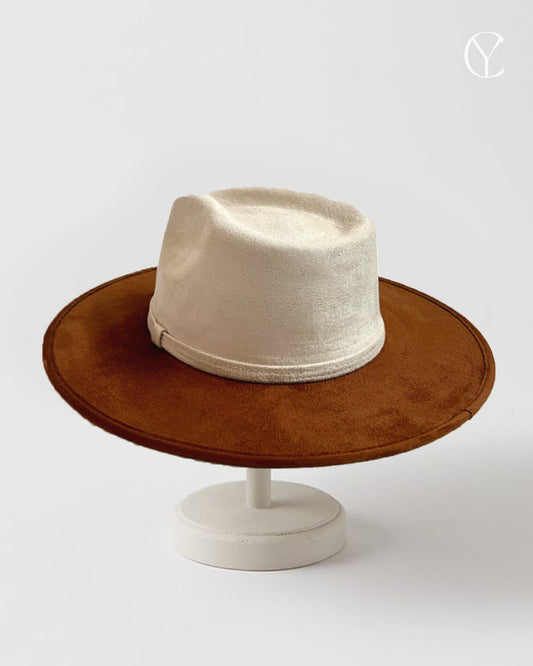 Suede Rancher Hat - Caramel + Ivory