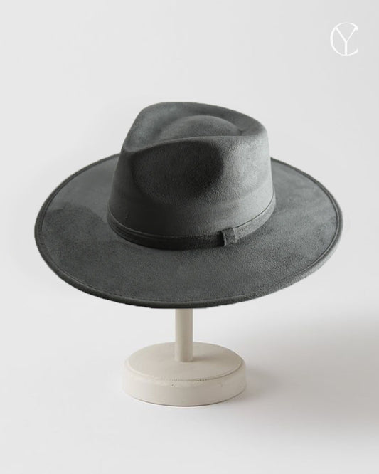 Suede Rancher Hat - Charcoal Grey