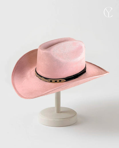 Texana Suede Cowboy Hat - Blush Pink