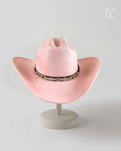 Texana Suede Cowboy Hat - Blush Pink