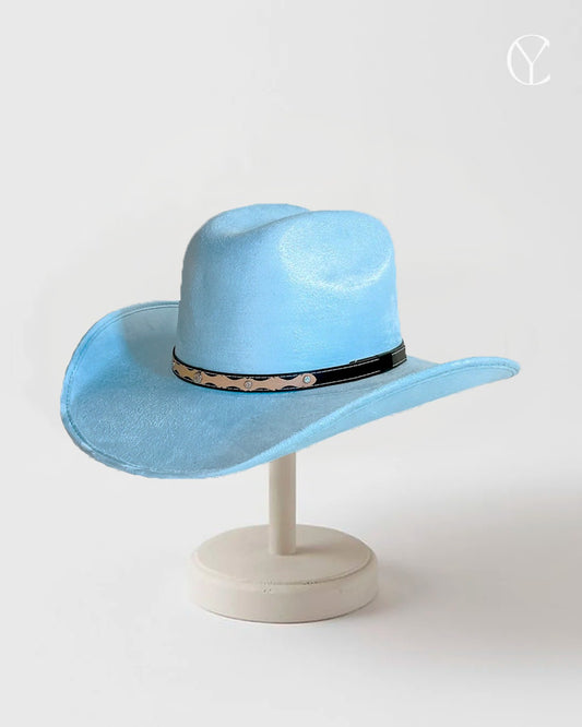 Suede Cowboy Austin Hat - Sky Blue